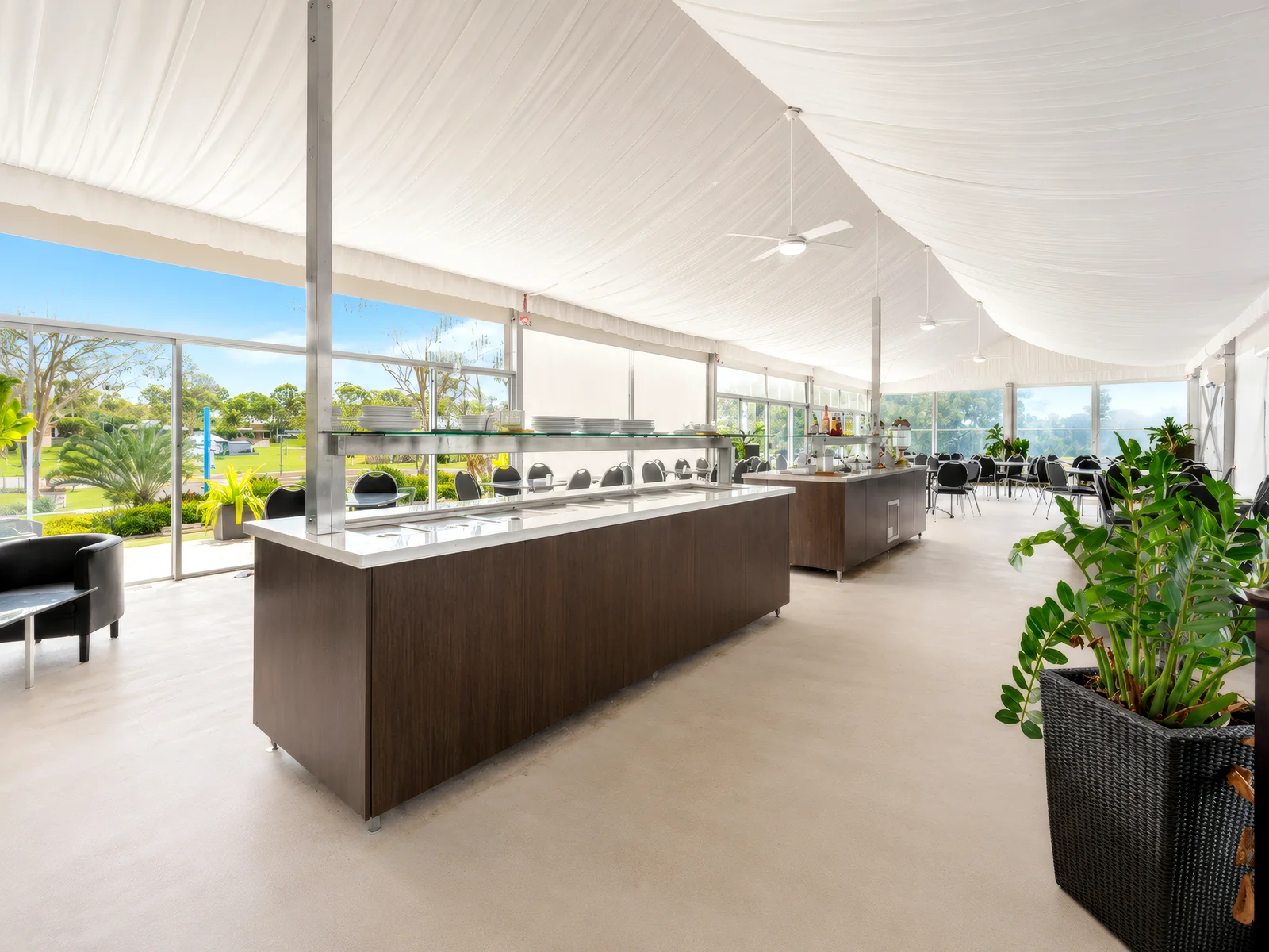 Marquee buffet servery